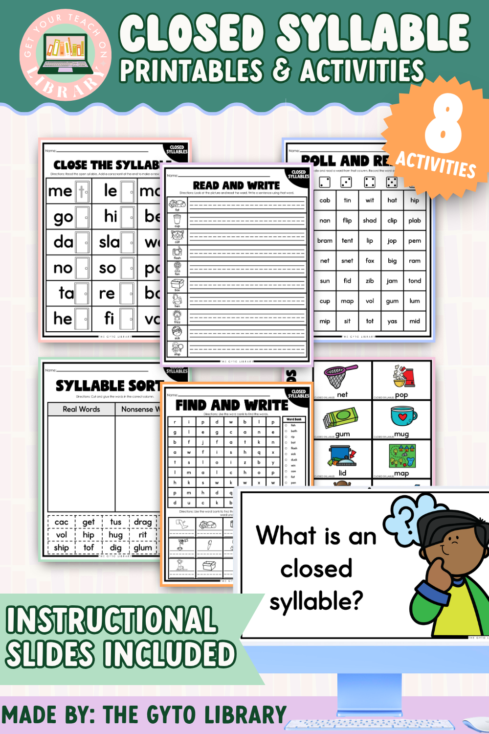 Closed Syllable Word Practice | Supplemental Phonics Activities for Decoding & Word Work