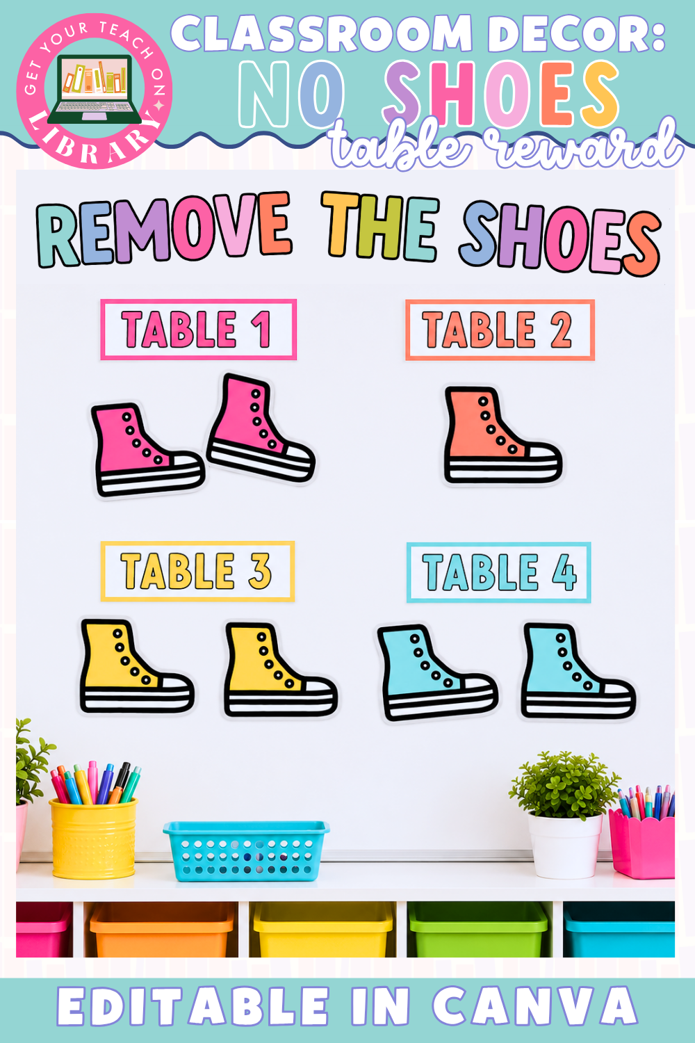 GYTO Classroom Decor:Table Reward System Remove the Shoes | Classroom Management | Bright Classroom Decor