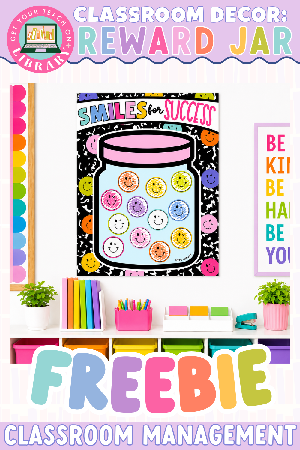 GYTO Classroom Decor: FREE Classroom Reward Jars | Classroom Management | Bright Classroom Decor