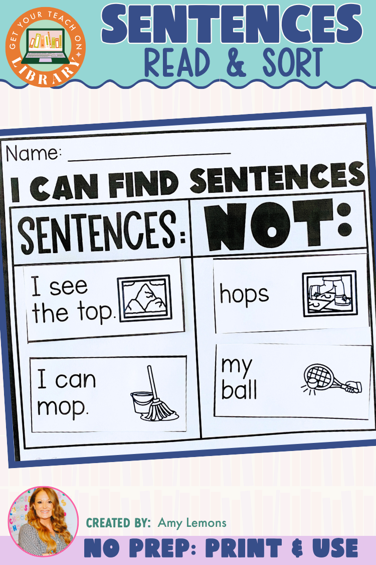 Sentence Sort | Read and Sort Sentences Cut and Paste Activity