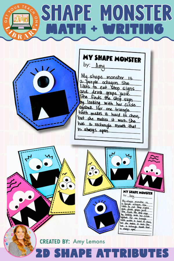 Shape Monster Craft | 2D Shapes Math & Creative Writing Activity