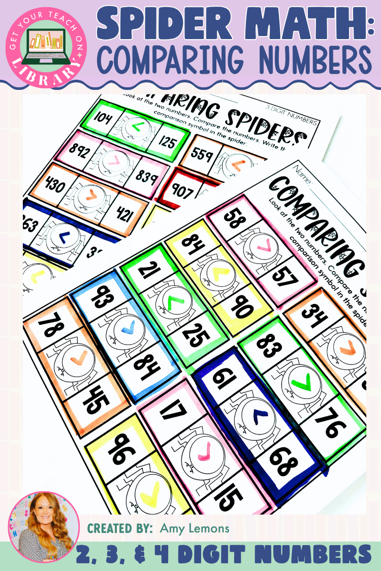 Comparing Numbers Spiders | 2-Digit, 3-Digit & 4-Digit Numbers | Spider Math