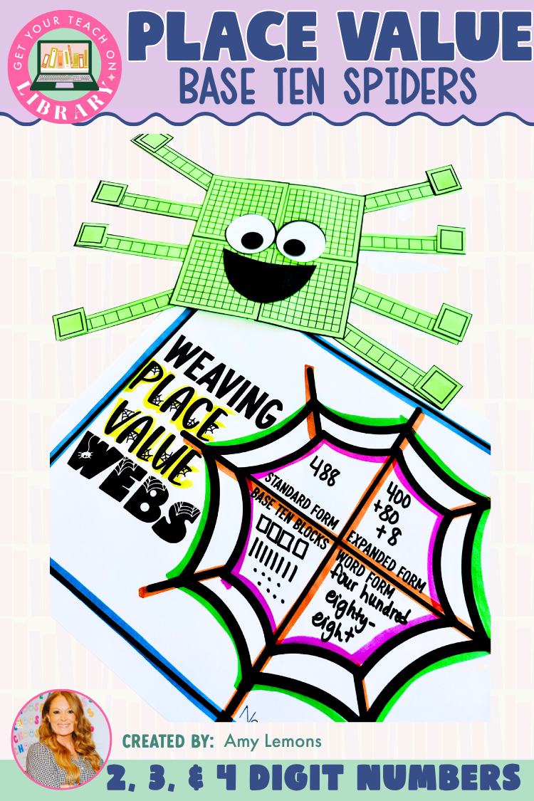 Base Ten Spider Craft | Place Value with 2-Digit, 3-Digit & 4-Digit Numbers | Spider Math