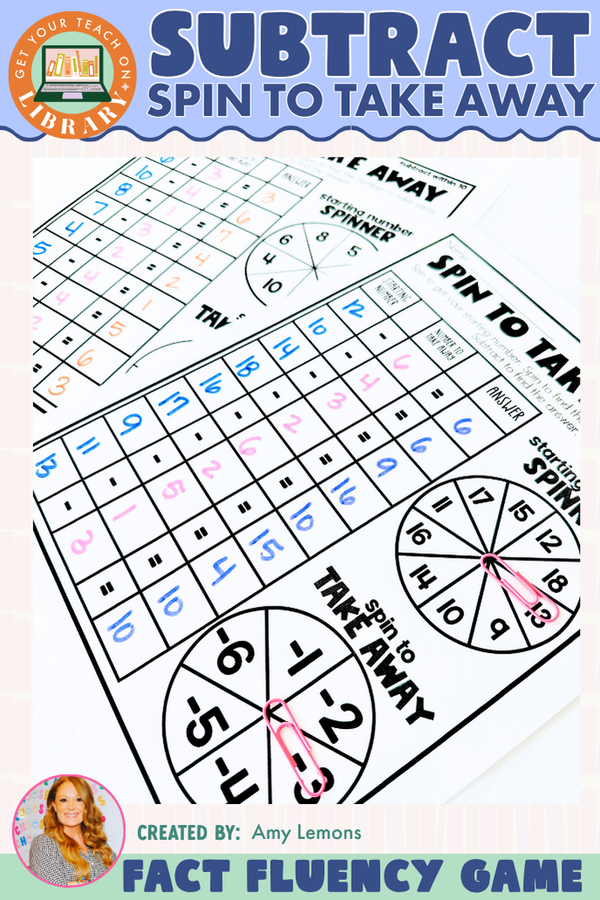 Spin to Take Away Subtraction Game | Fact Fluency Practice within 10 and 20