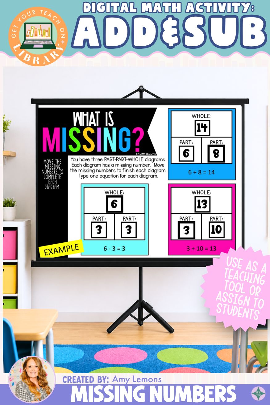 Missing Numbers | Digital Addition and Subtraction Math Activity