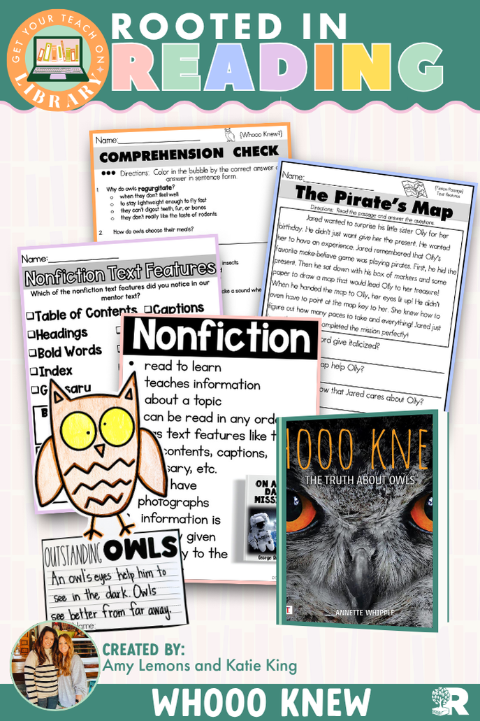 Rooted in Reading: Whooo Knew? Read Aloud Activities | Reading Comprehension for Nonfiction Text Features