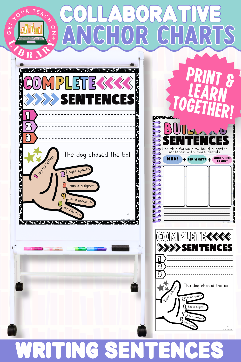 Collaborative Anchor Charts for Writing Sentences | Editable Writing Poster Templates