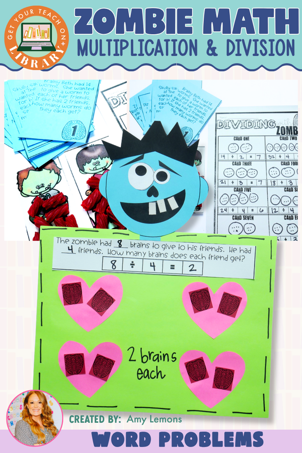 Zombie Math Craft | Halloween Multiplication & Division Word Problems