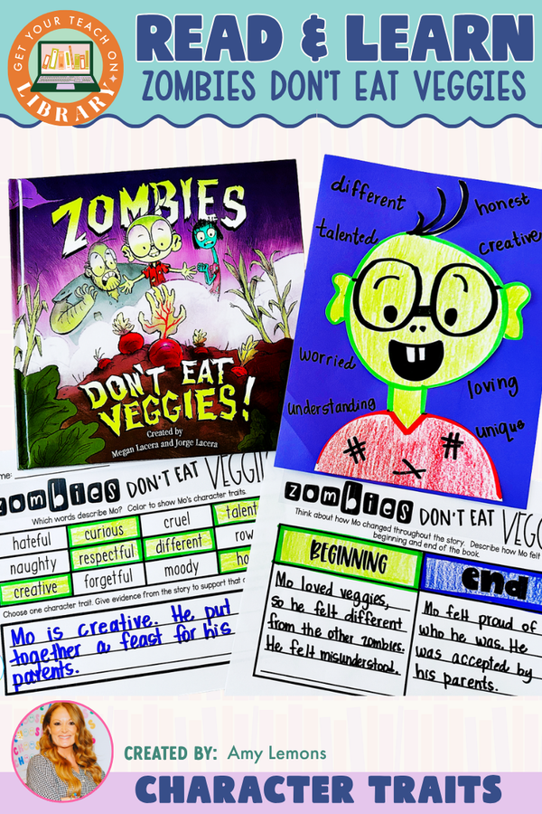 Zombies Don't Eat Veggies Reading Activities | Character Traits & Text Evidence