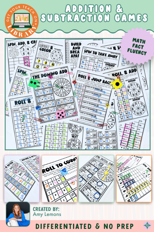 Addition and Subtraction Fact Fluency Math Games and Printables - Shop GYTO - Get Your Teach On