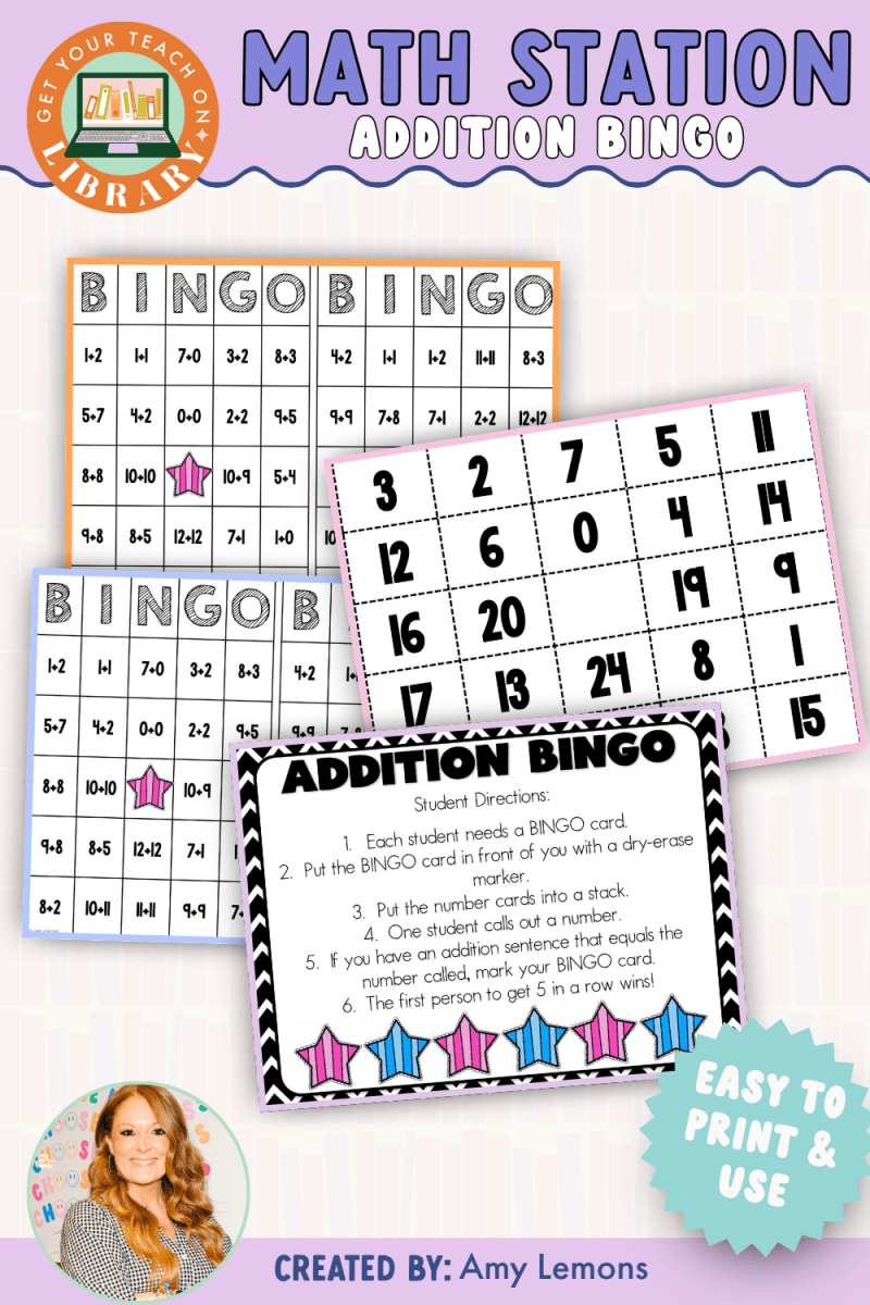 Addition Math Station: Addition Bingo - Shop GYTO - Get Your Teach On