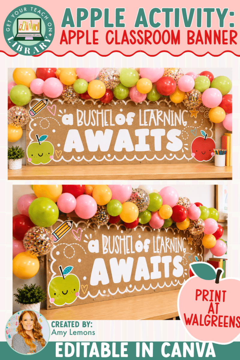 Apple Classroom Banner: A Bushel of Learning Awaits - Shop GYTO - Get Your Teach On