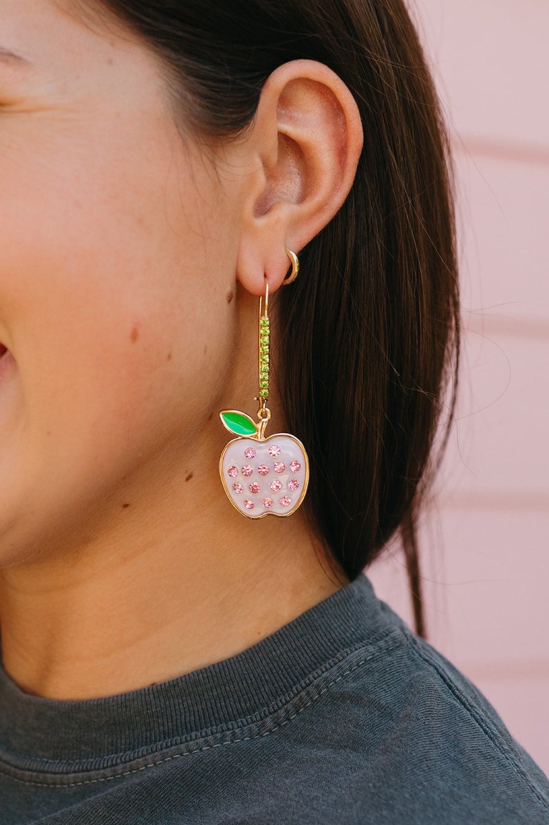 Apple Drop Gem Earrings - Shop GYTO - Get Your Teach On