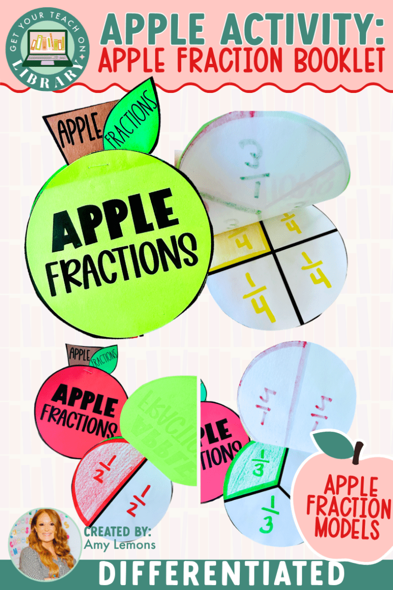 Apple Math Activity: Apple Fraction Booklet with Visual Fraction Models - Shop GYTO - Get Your Teach On