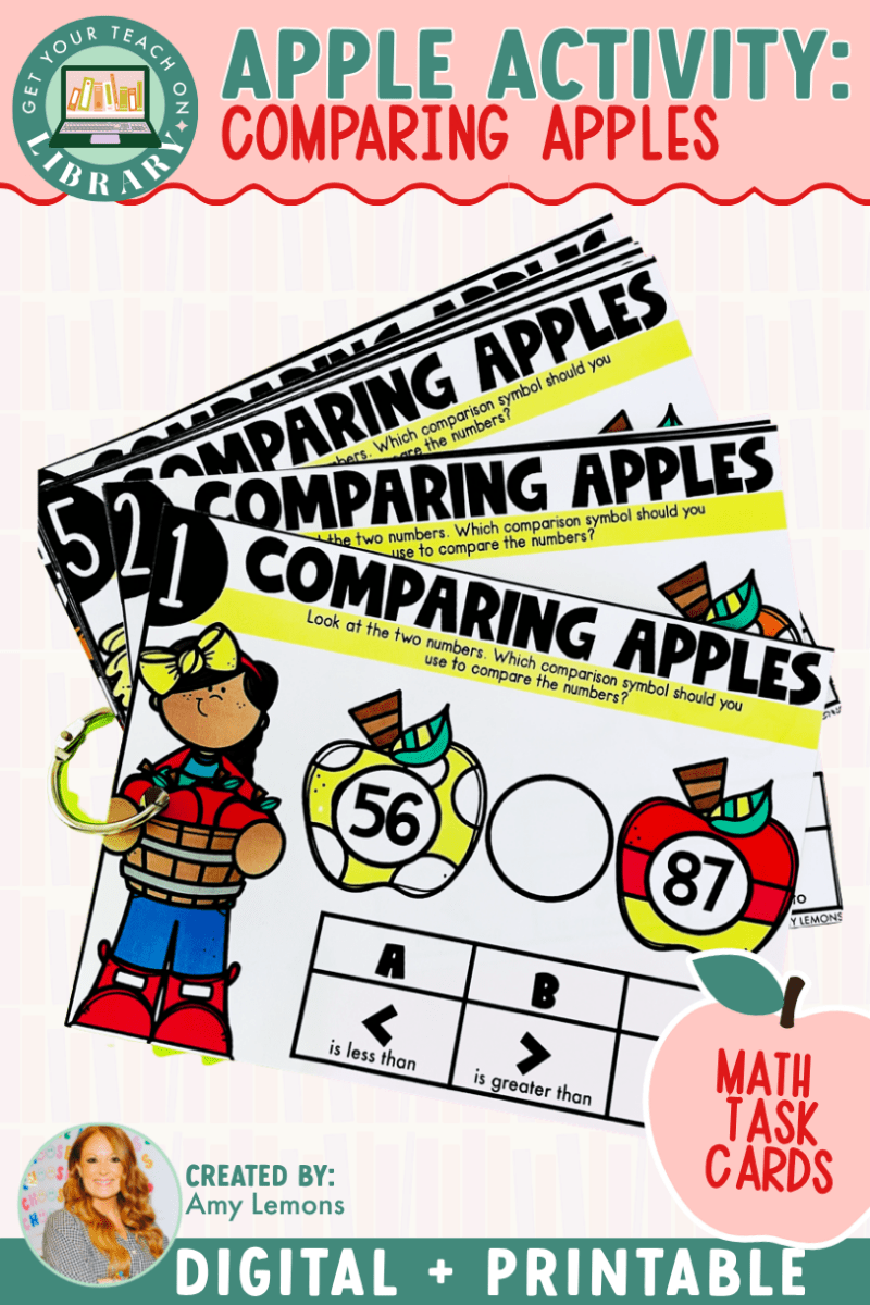 Apple Math Activity: Comparing Apples | Comparing Numbers Math Task Cards - Shop GYTO - Get Your Teach On