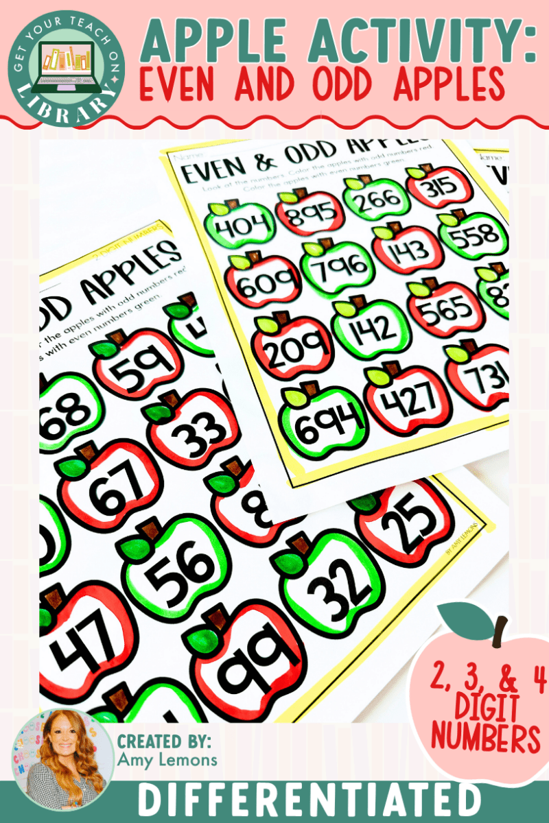 Apple Math Activity: Even & Odd Apples | Differentiated Even and Odd Numbers Activity - Shop GYTO - Get Your Teach On