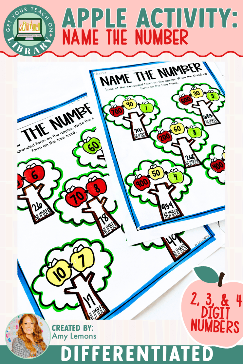 Apple Math Activity: Name the Number | Expanded Form and Place Value - Shop GYTO - Get Your Teach On