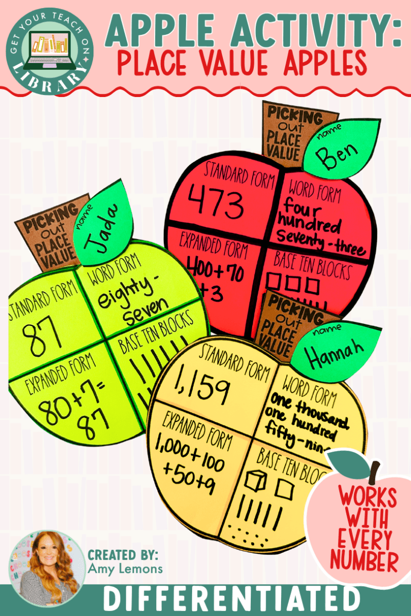 Apple Math Activity: Picking Out Place Value | Apple Place Value Craft - Shop GYTO - Get Your Teach On