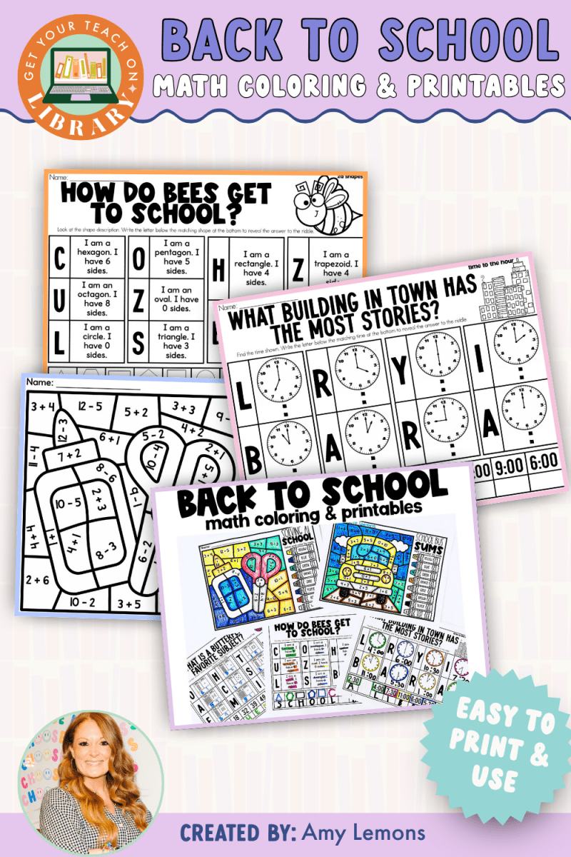 Back to School Activity: Math Coloring and Riddles - Shop GYTO - Get Your Teach On