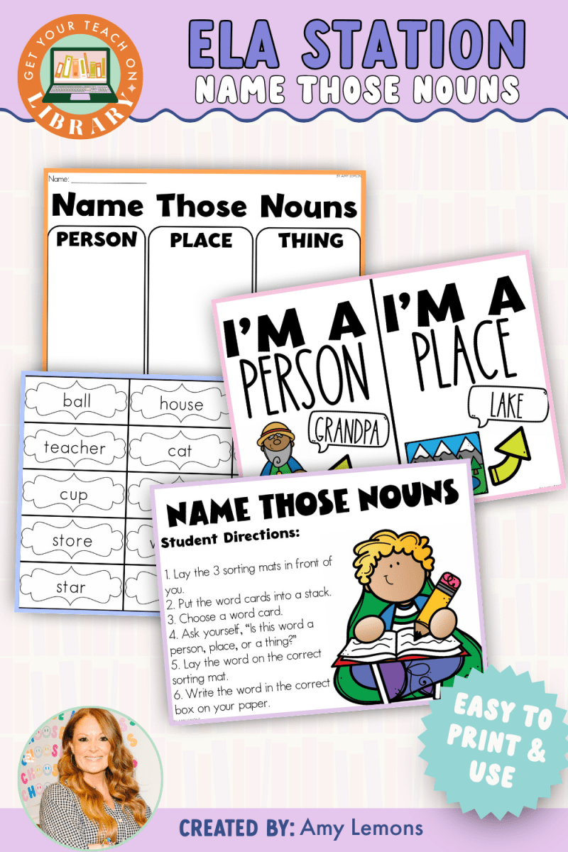 Back to School Grammar Station: Noun Writing Activity - Shop GYTO - Get Your Teach On