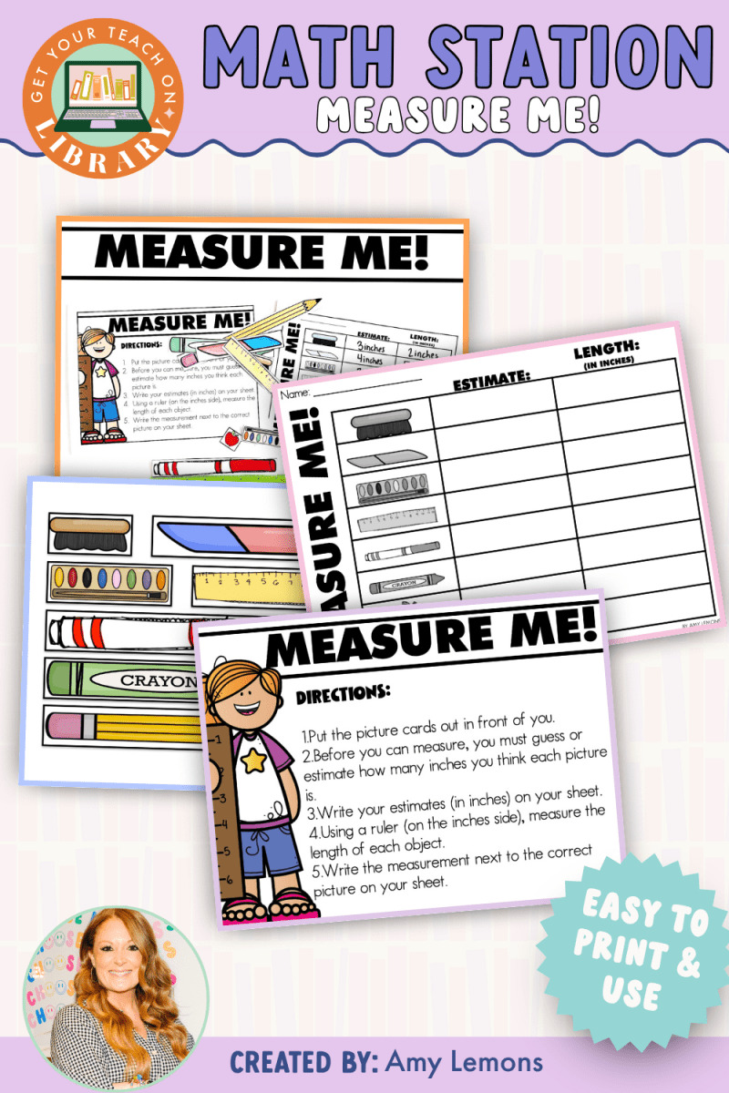 Back to School Math Station: Measure Me! - Shop GYTO - Get Your Teach On