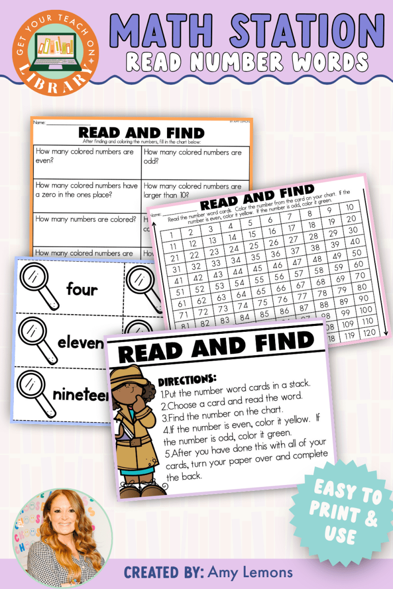 Back to School Math Station: Read and Find - Shop GYTO - Get Your Teach On