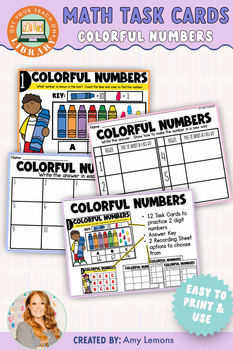 Back to School Math Task Cards: Colorful Numbers - Shop GYTO - Get Your Teach On