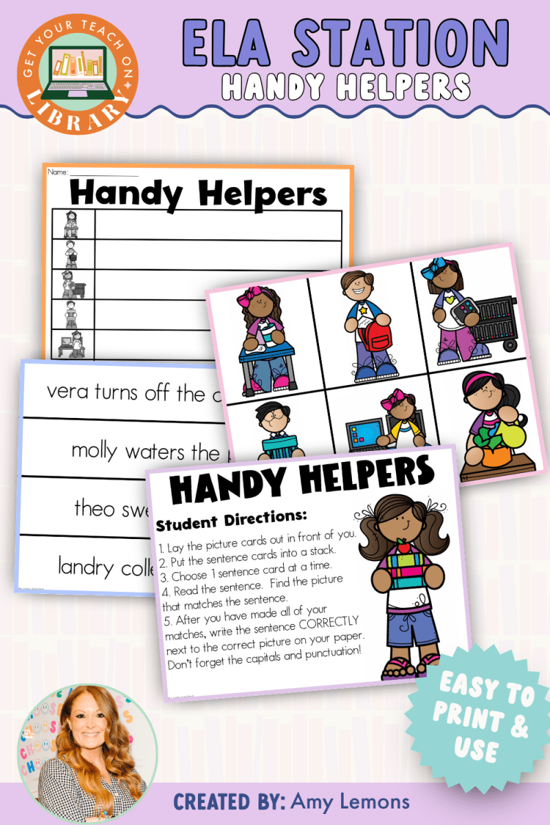 Back to School Sentence Writing Station: Helpers at School - Shop GYTO - Get Your Teach On
