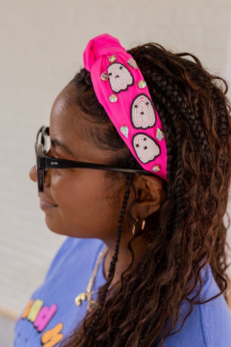 Beaded Pink Ghost Headband - GYTO Collective - Get Your Teach On