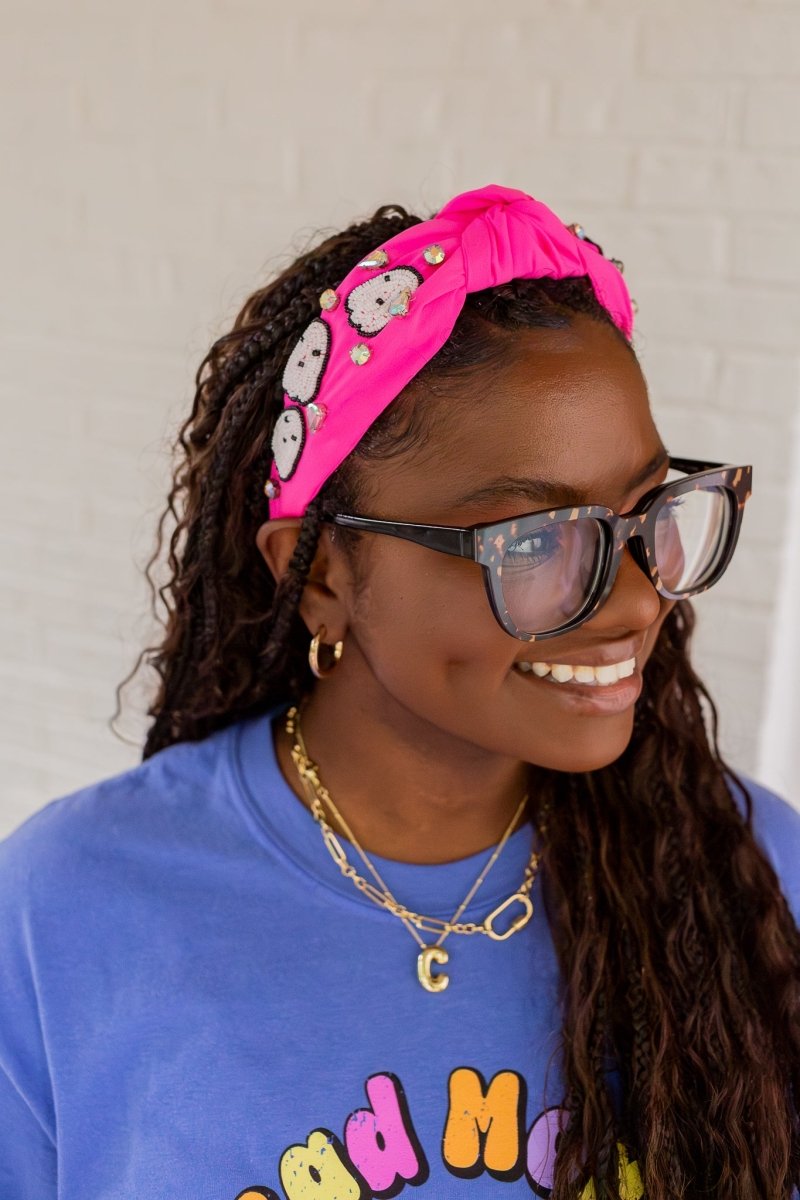 Beaded Pink Ghost Headband - GYTO Collective - Get Your Teach On