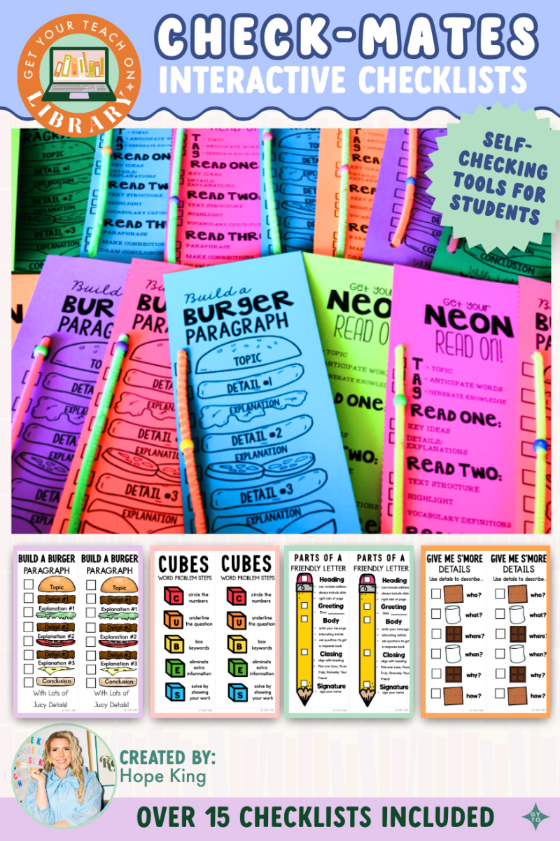 Check Mates | Student - Friendly Checklists - Shop GYTO - Get Your Teach On