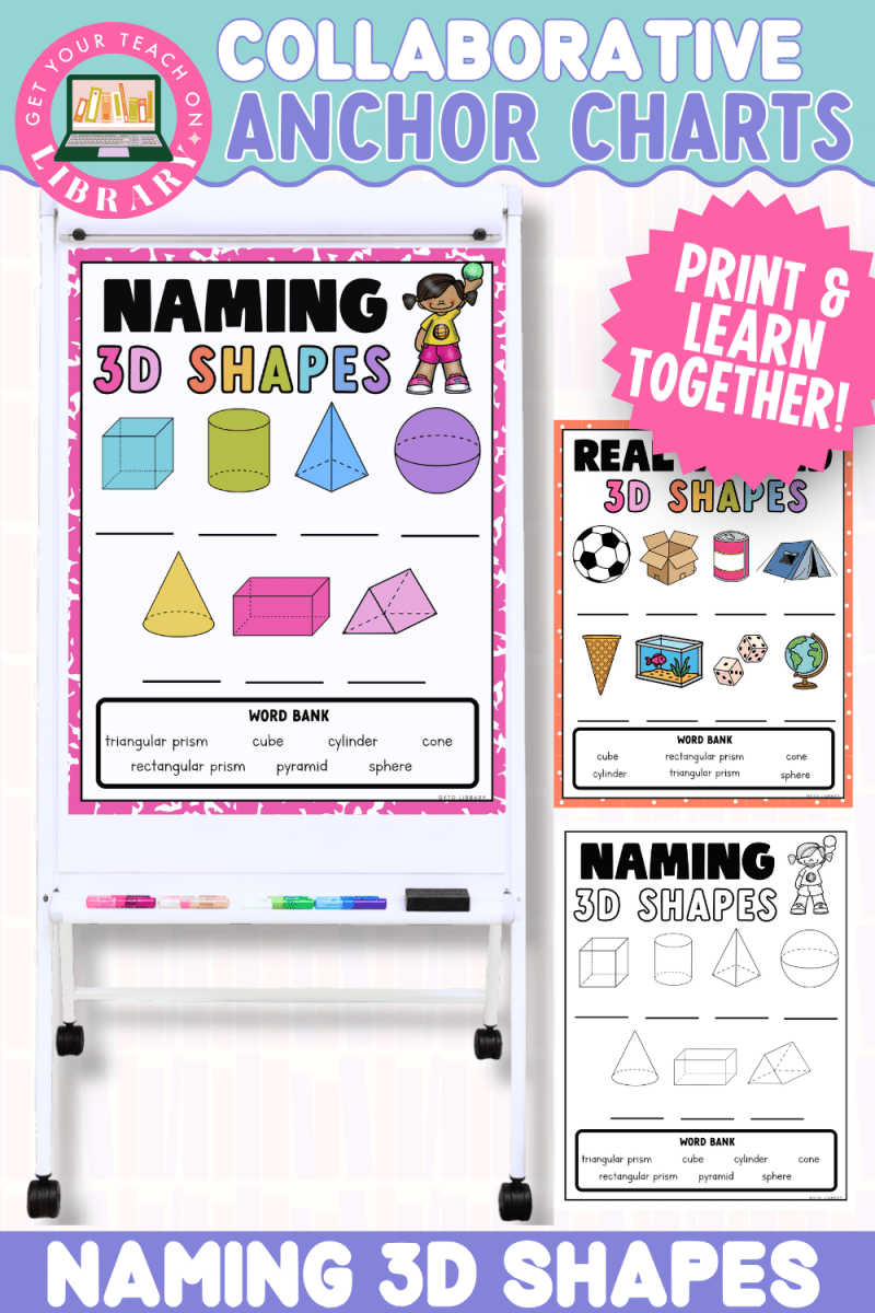Collaborative Anchor Charts for Naming 3D Shapes | Editable Math Poster Templates - Shop GYTO - Get Your Teach On