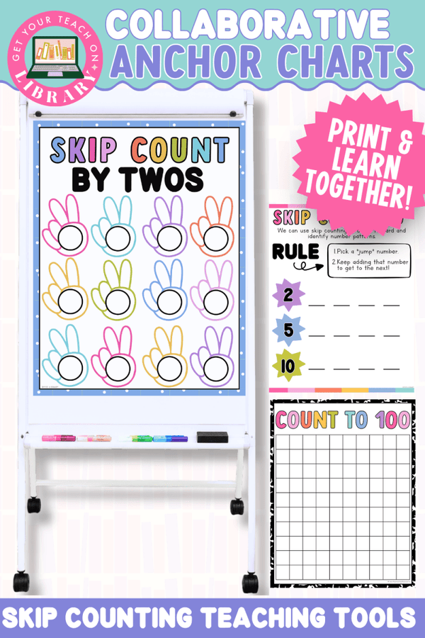 Collaborative Anchor Charts for Skip Counting – editable math poster templates by Get Your Teach On