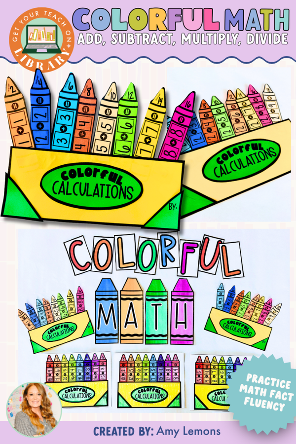 Colorful Math Facts: Crayon Box Match Craft – printable math resource by Amy Lemons and Get Your Teach On