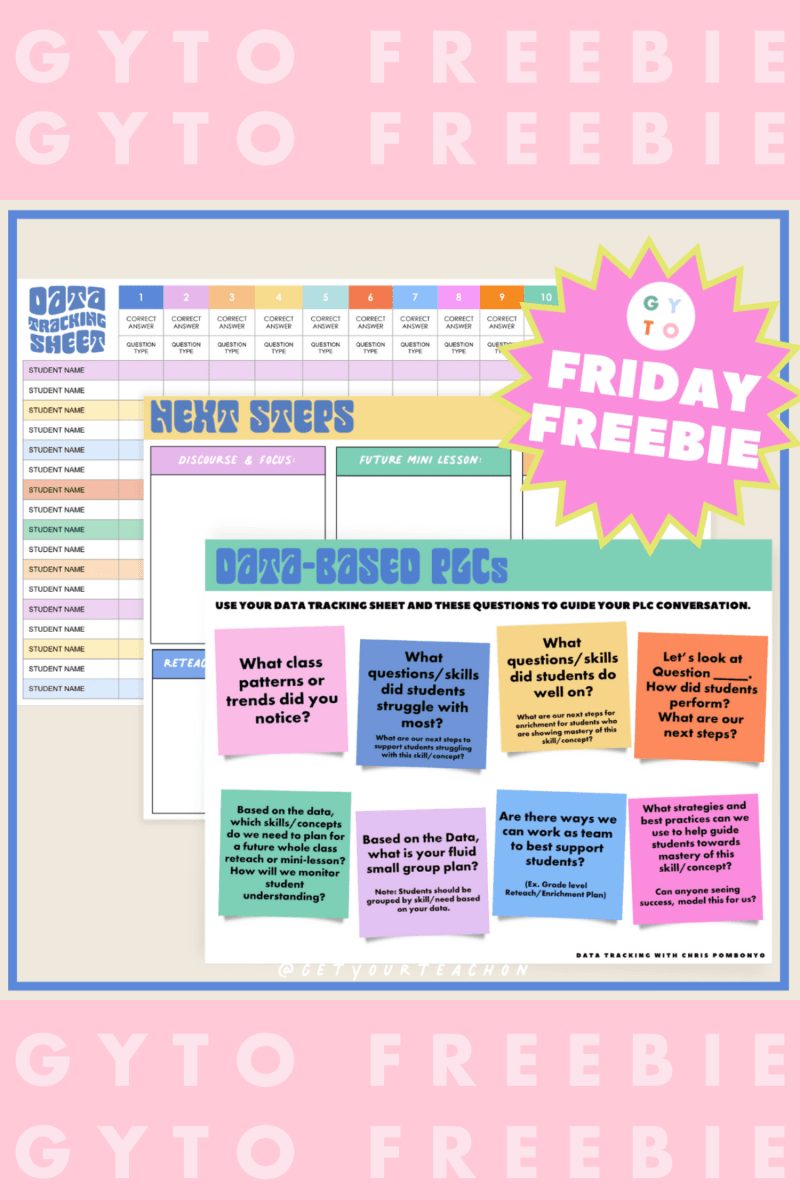 Data Tracking Free Resource - Shop GYTO - Get Your Teach On