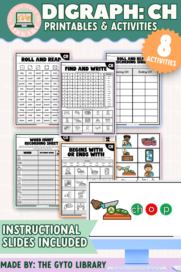 CH Digraph Word Work: Phonics Decoding & Fluency – phonics resource by Amy Lemons and Get Your Teach On