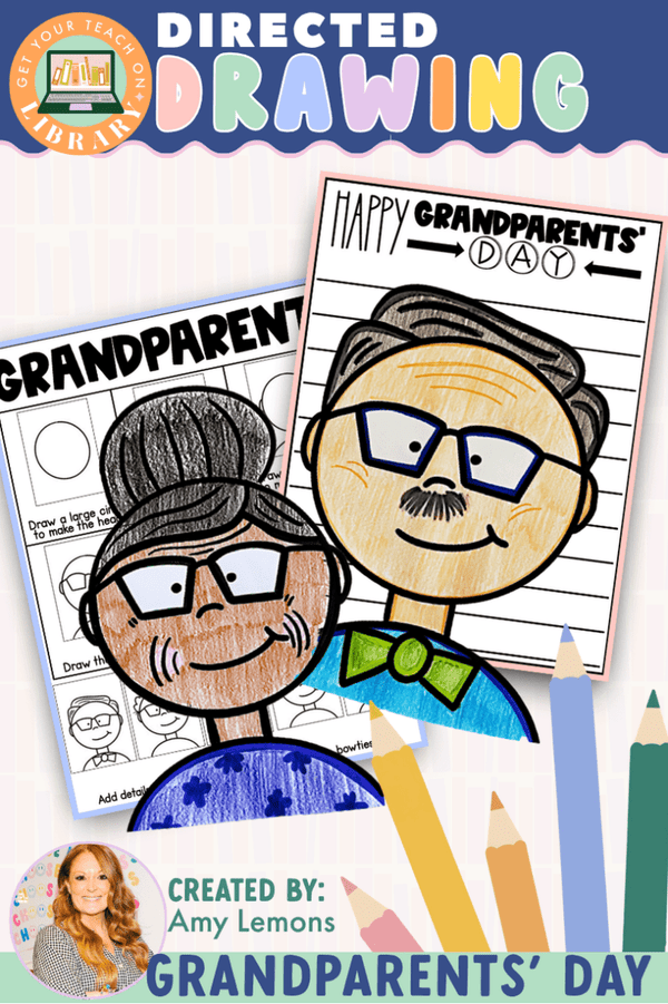 Directed Drawing: Grandparents' Day with Writing Pages – printable writing resource by Amy Lemons and Get Your Teach On