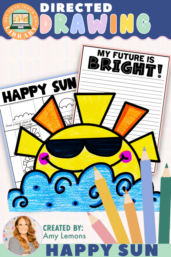 Directed Drawing: Happy Sun with Writing Pages – printable writing classroom resource by Amy Lemons and Get Your Teach On