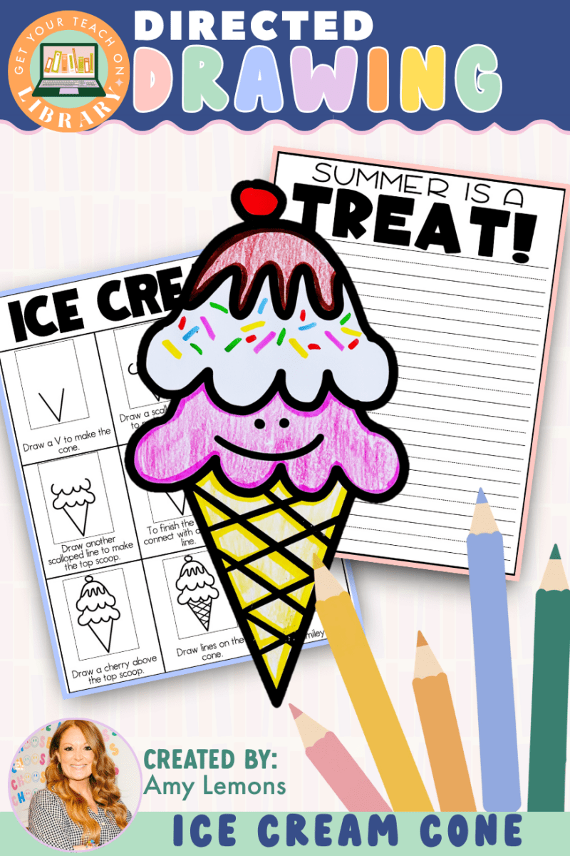Directed Drawing: Ice Cream Cone with Writing Pages - Shop GYTO - Get Your Teach On
