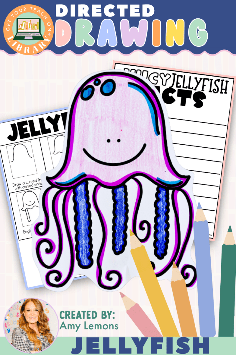 Directed Drawing: Jellyfish with Writing Pages – printable writing classroom resource by Amy Lemons and Get Your Teach On