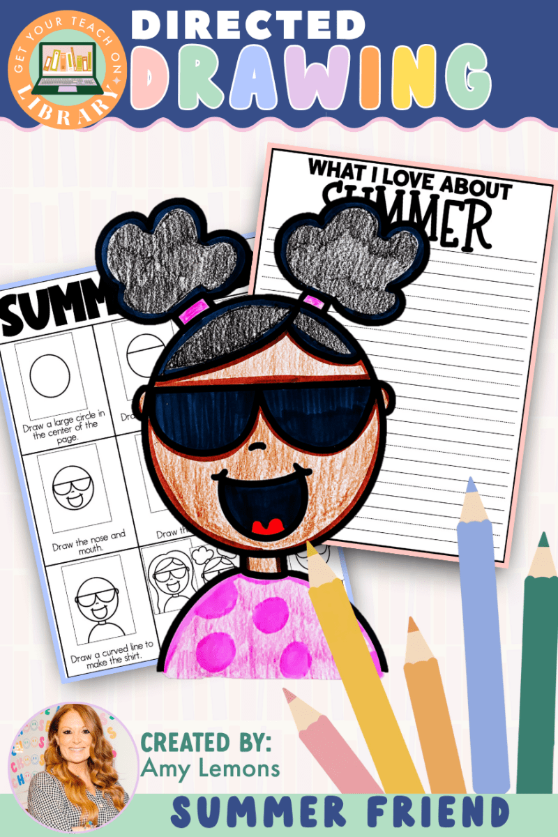 Directed Drawing: Summer Kid with Writing Pages - Shop GYTO - Get Your Teach On