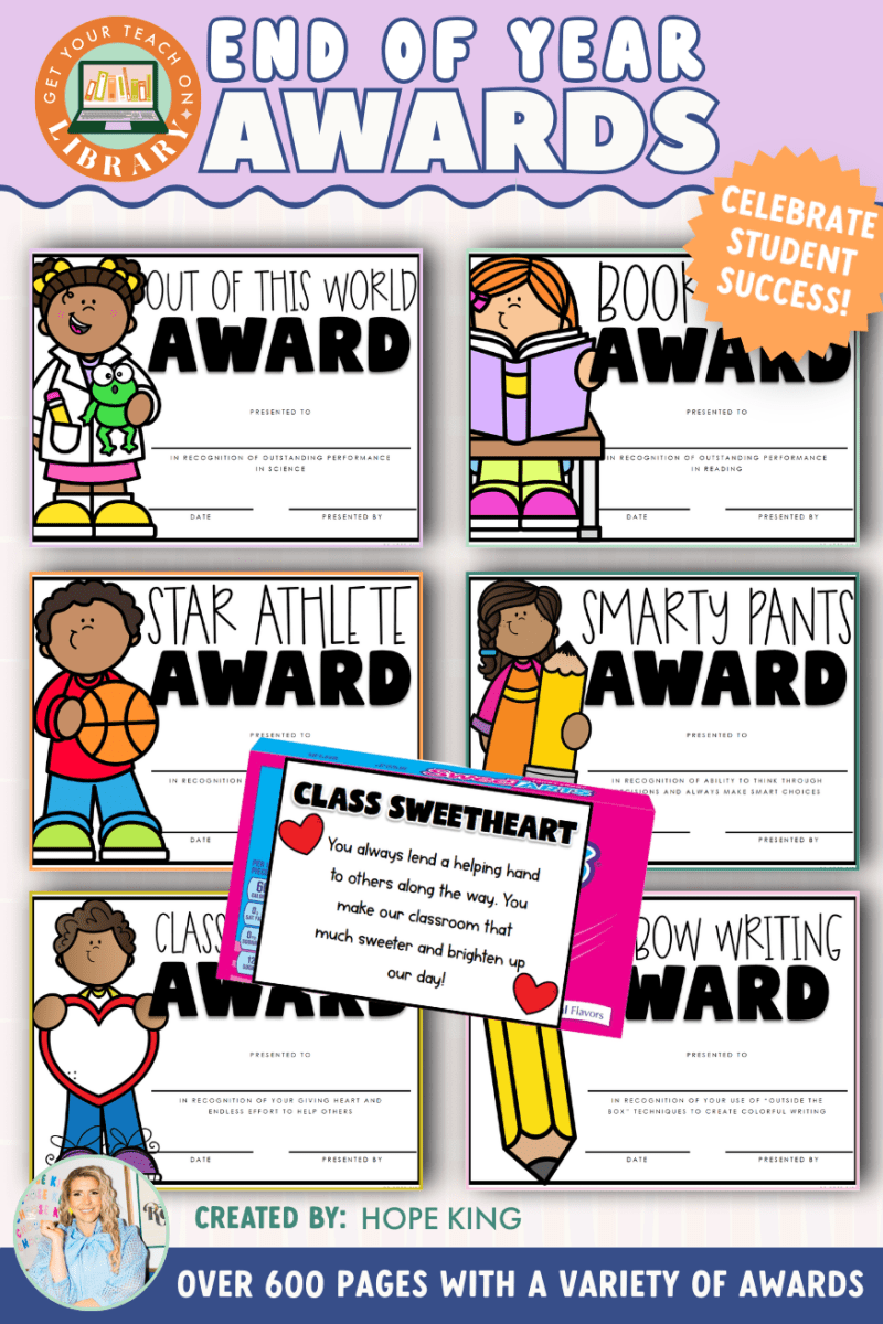 End of Year Awards: Super Sweet Student Awards Day – printable classroom resource by Hope King and Get Your Teach On