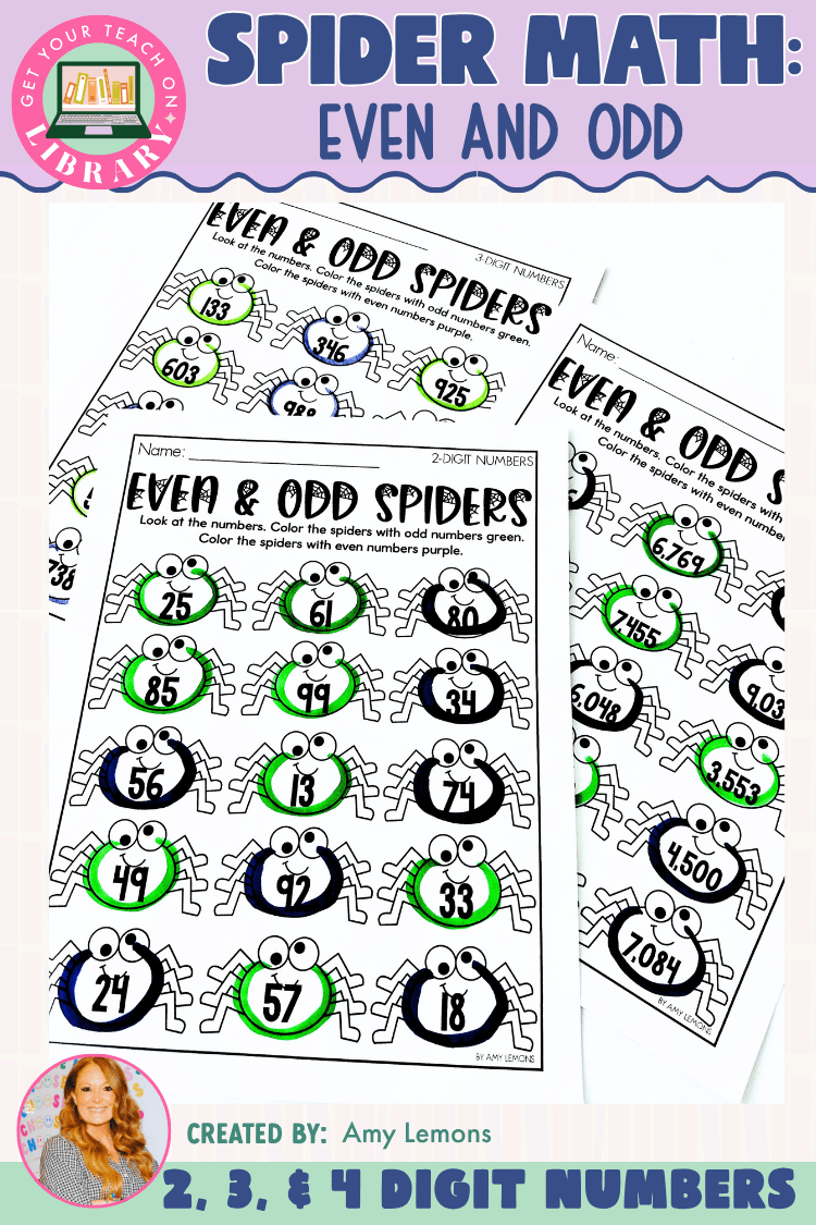 Even and Odd Spiders | 2-Digit, 3-Digit & 4-Digit Numbers Place Value | Spider Math - Shop GYTO - Get Your Teach On