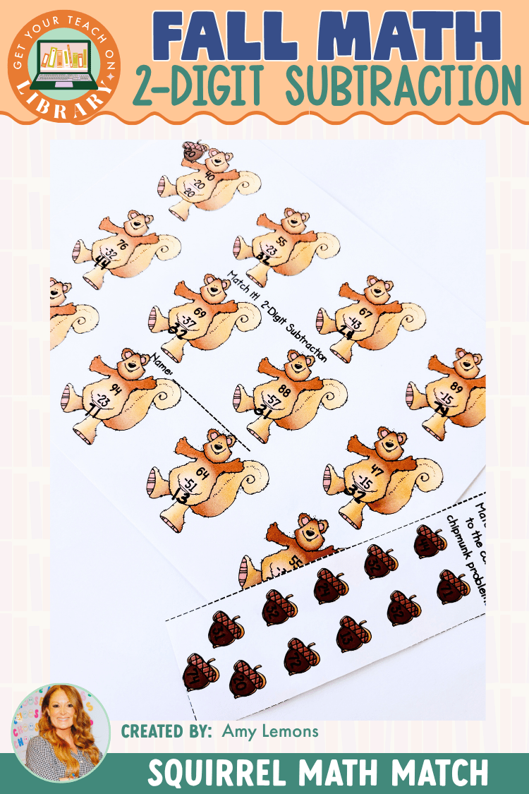 Fall Math: Fall 2-Digit Subtraction Squirrel Math Match - Shop GYTO - Get Your Teach On