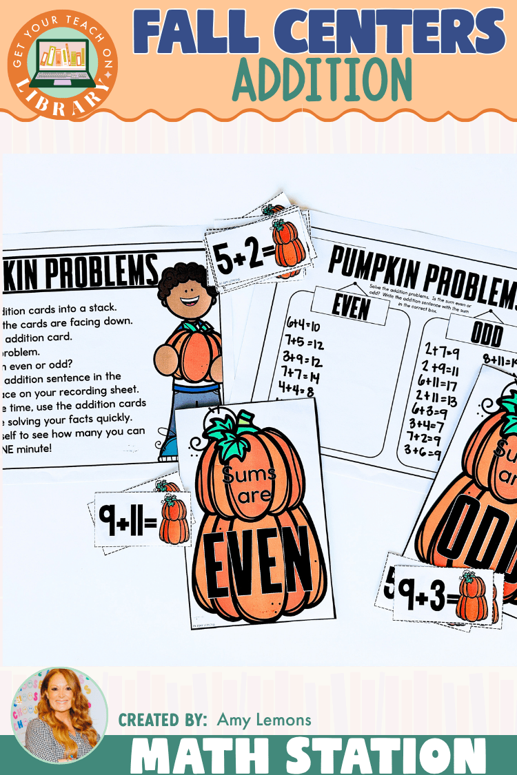 Fall Math Station: Addition Facts & Even and Odd Sums - Shop GYTO - Get Your Teach On