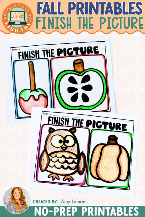 Fall No-Prep Printable: Fall Finish the Picture Drawing Printables - Shop GYTO - Get Your Teach On
