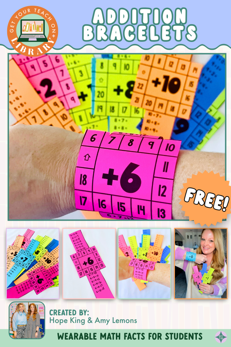 FREE Addition Fact Bracelets to Practice Math Facts - Shop GYTO - Get Your Teach On