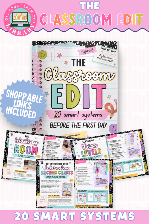 Free Classroom Edit: 20 Systems for the First Day of School – printable classroom resource by Get Your Teach On