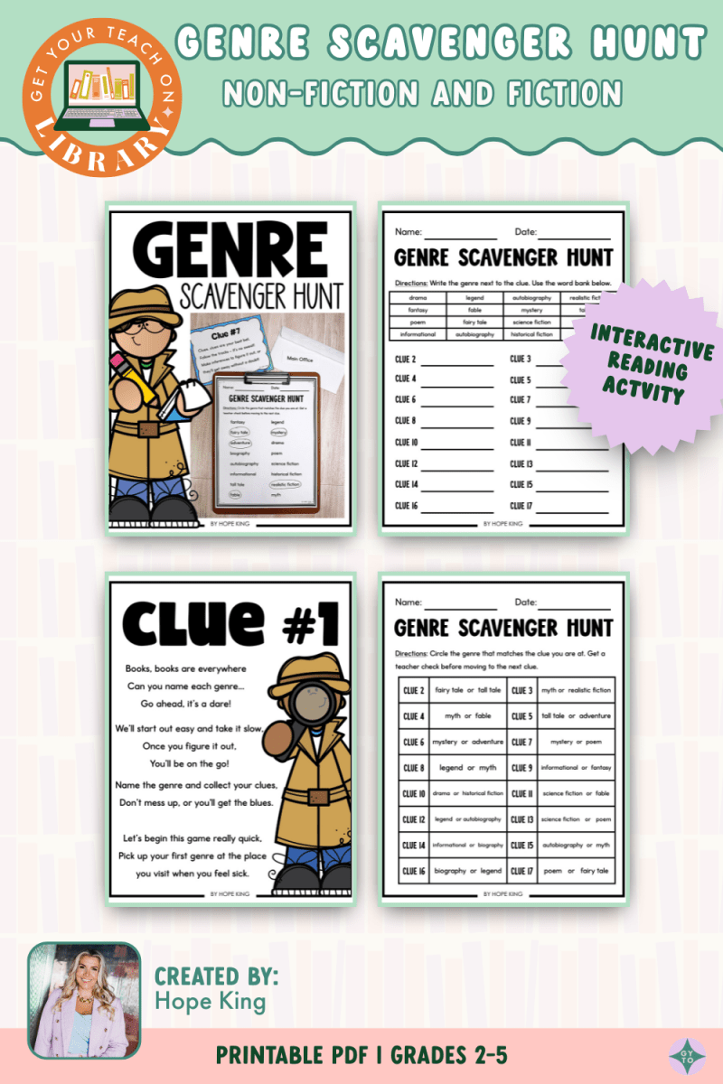 Genre Scavenger Hunt | Grades 2 - 5 - Shop GYTO - Get Your Teach On