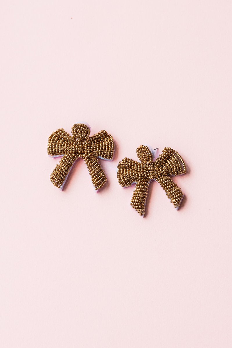 Gold Bow Earrings - GYTO Collective - Get Your Teach On